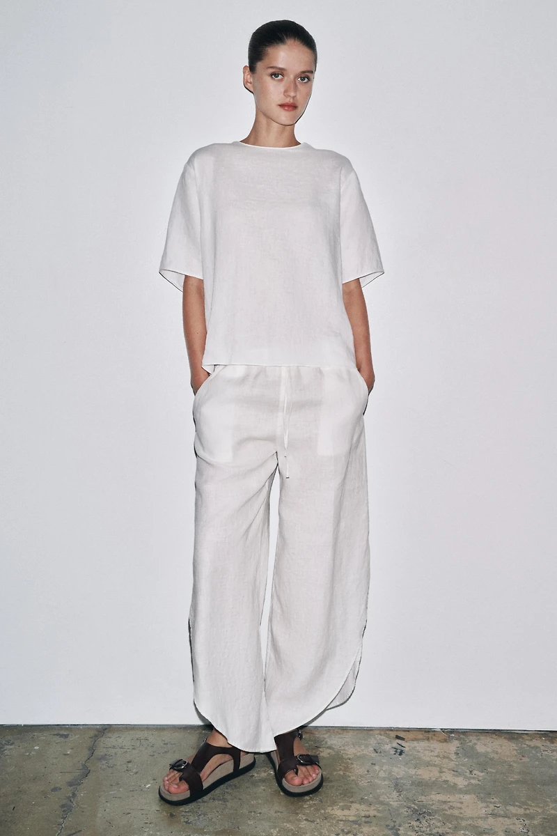 ZW COLLECTION LINEN PANTS WITH VENTS