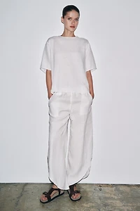 ZW COLLECTION LINEN PANTS WITH VENTS