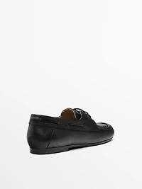 Leather deck shoes