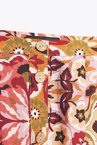 PRINTED RUSTIC MIDI SKIRT