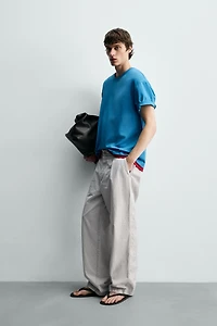 CONTRAST DOUBLE TRIM T-SHIRT