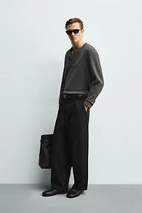 RIB KNIT HENLEY SHIRT