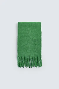 BRUSHED TEXTURE FRINGED SCARF