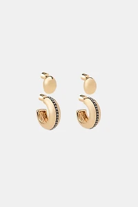 LOT DE BOUCLES D'OREILLES BOUTON ET CRÉOLES BRILLANTES