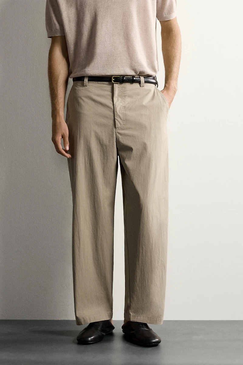 RELAXED FIT DARTED PANTS
