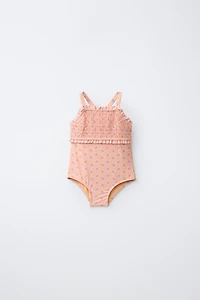 1-6 YEARS / SMOCKED FLORAL SWIMSUIT