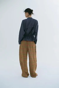 ZW COLLECTION LINEN CHECK PANTS