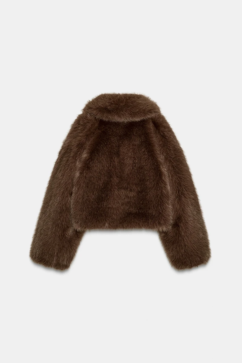 SHORT FAUX FUR COAT