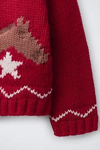 EMBROIDERED HORSES CARDIGAN