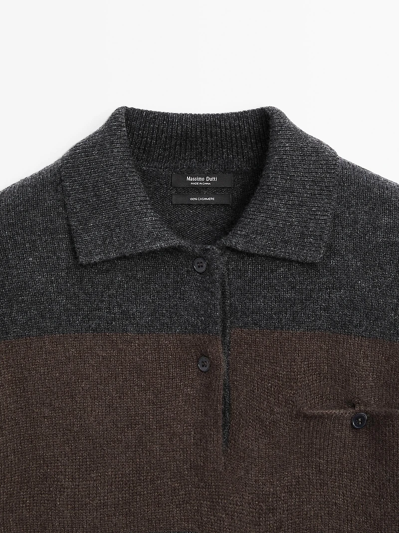 100% cashmere sweater with pocket detail