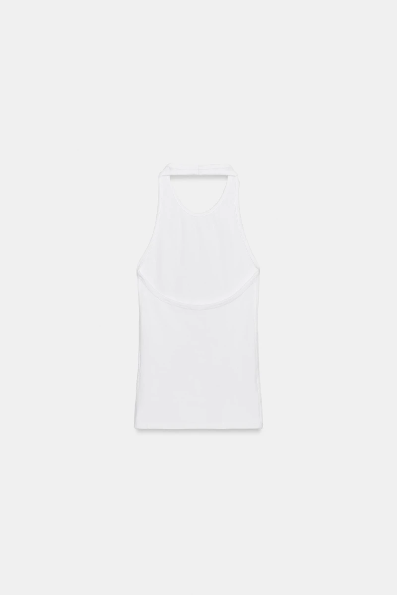TOP HALTER CÔTELÉ