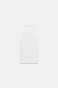 TOP HALTER CÔTELÉ