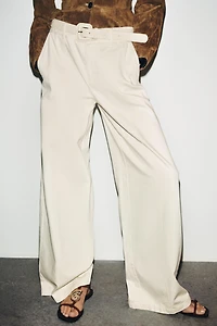 WIDE LEG BELTED PANTS