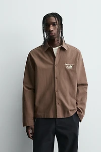 STRIPED GRAPHIC PRINT SHIRT