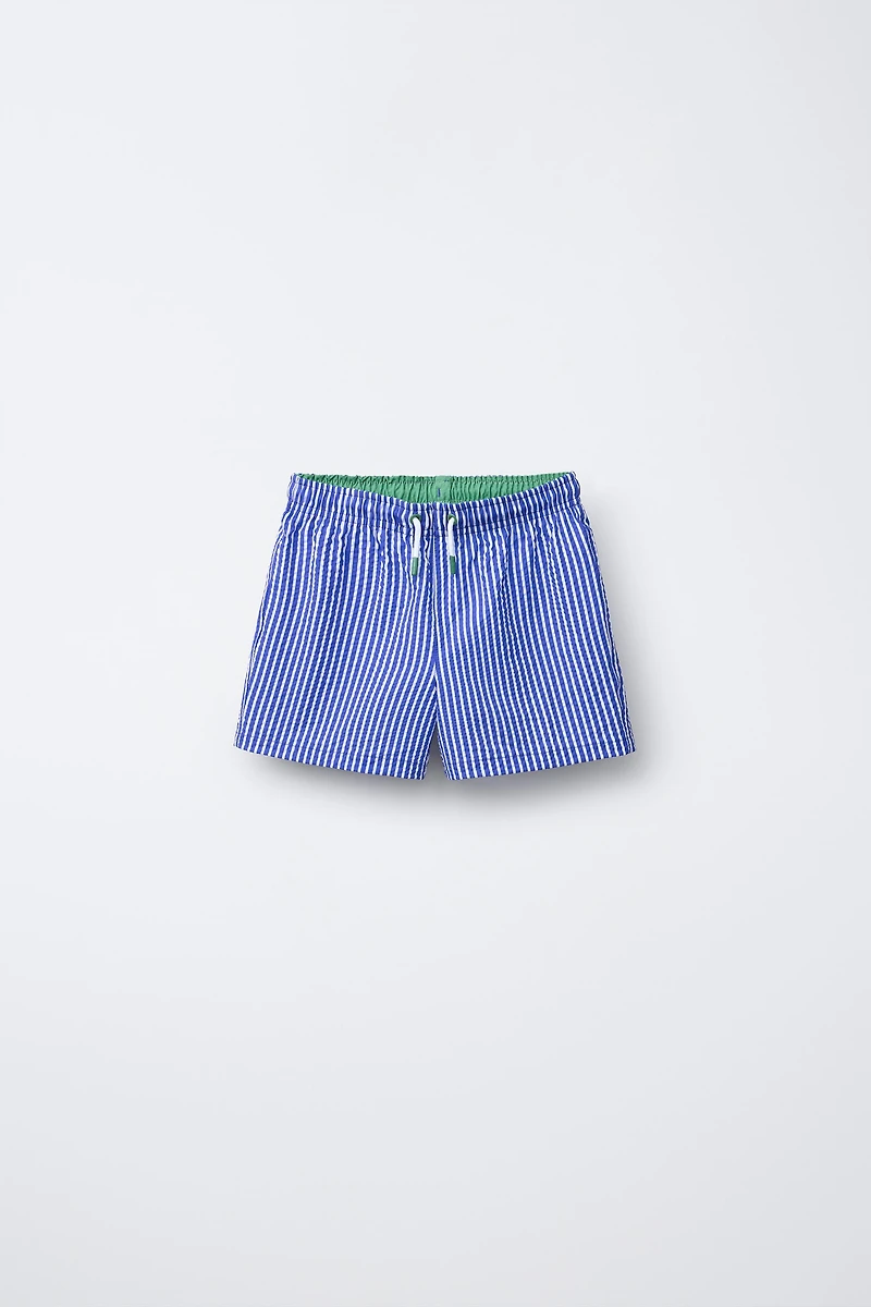 6-14 YEARS/ SEERSUCKER SWIM SHORTS