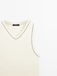 T-shirt 100 % coton détail contrastant