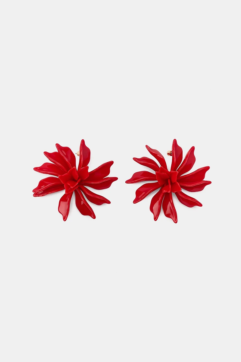 MAXI EMBOSSED FLOWER EARRINGS