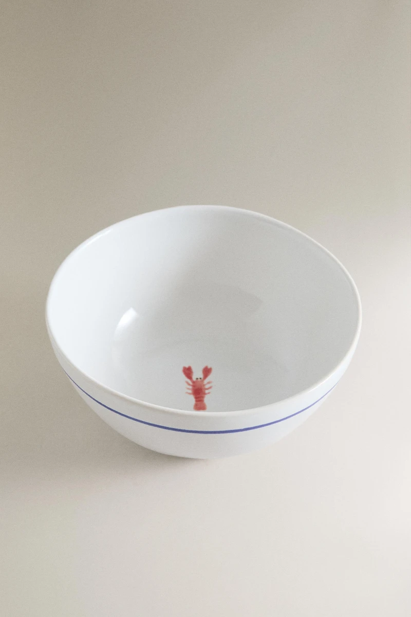 LOBSTER STONEWARE BOWL