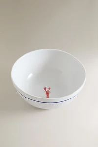 LOBSTER STONEWARE BOWL
