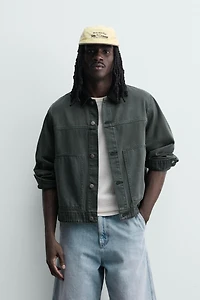 WASHED JACKET WITH COMBINATION COLLAR