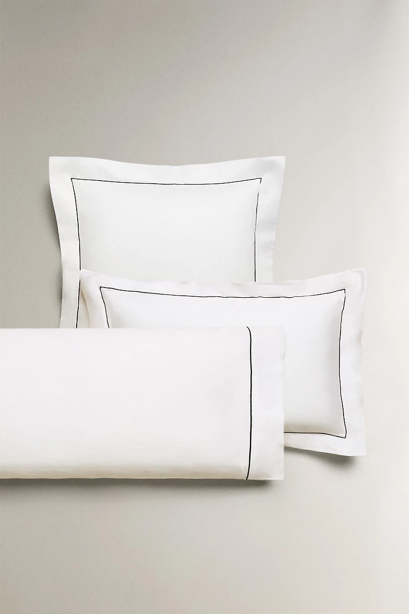 SATEEN PILLOWCASE WITH TRIM