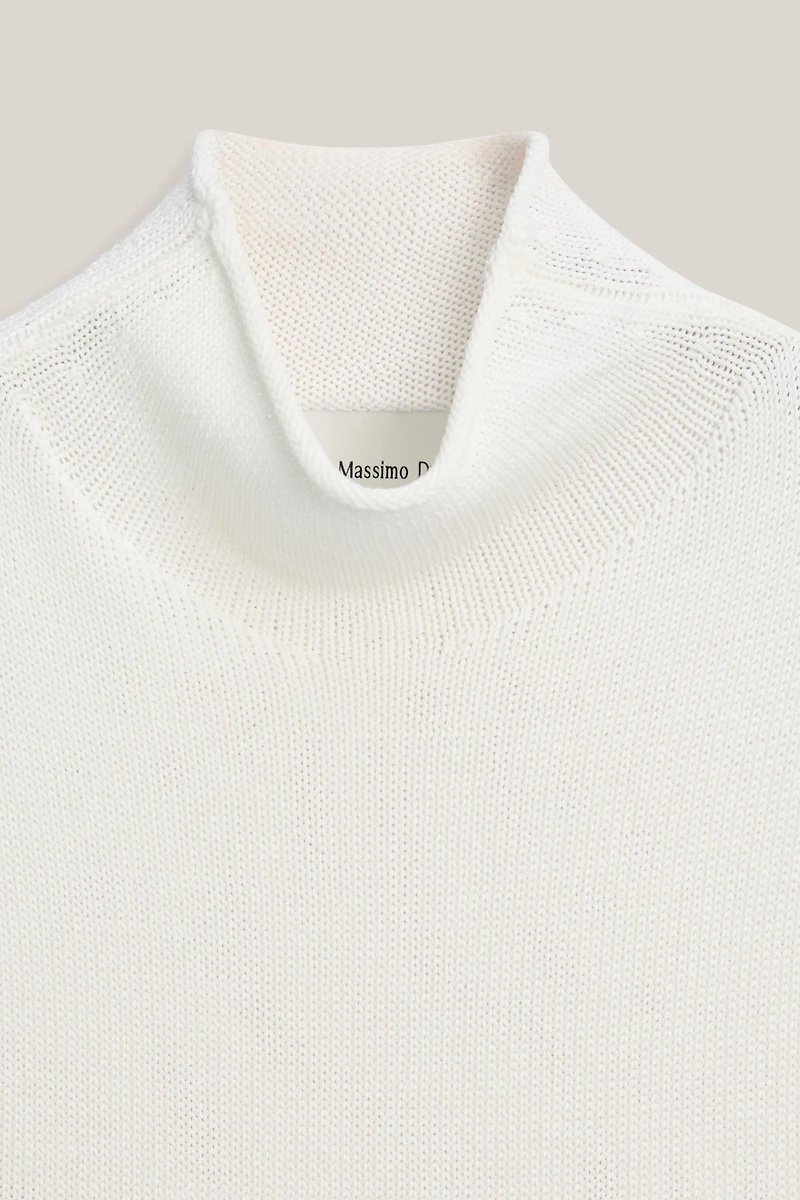 Knit cotton and silk mock turtleneck top - LIMITED EDITION