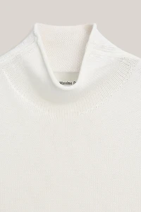 Knit cotton and silk mock turtleneck top - LIMITED EDITION