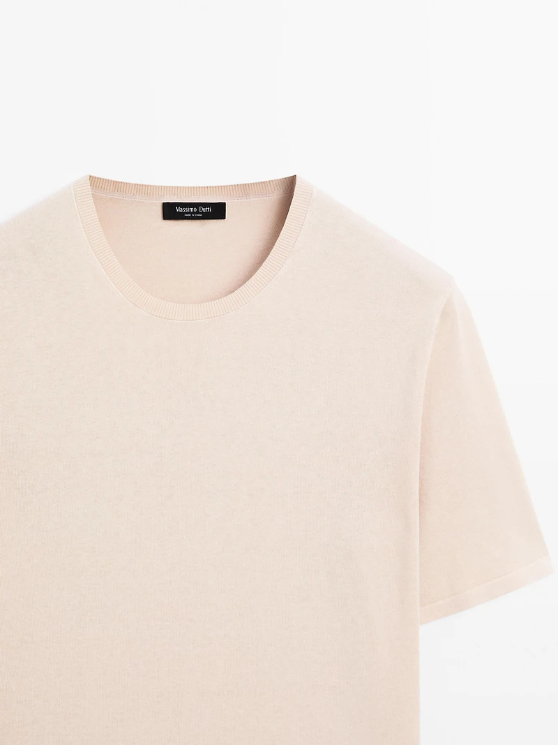 T-shirt en maille de coton mélangé