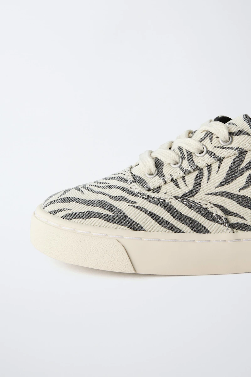 ANIMAL PRINT COTTON SNEAKERS