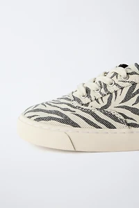 ANIMAL PRINT COTTON SNEAKERS
