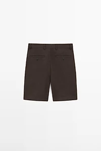 100% linen total look Bermuda shorts