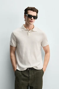 REGULAR FIT RIBBED POLO SHIRT