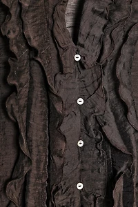 SEMI-SHEER RUFFLED TOP