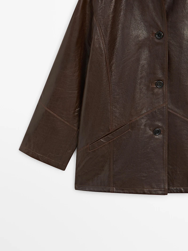 Nappa leather jacket with pockets
