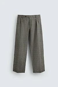 WOOL-LINEN CHECK SUIT PANTS AARON LEVINE X ZARA