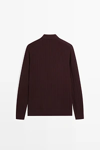100% Cotton Knit Polo Sweater