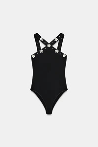 BODY HALTER STRETCH FLEURS