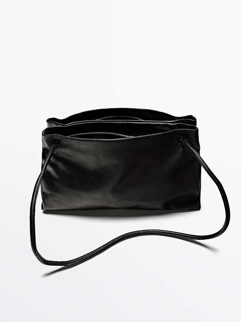 Small nappa leather bag with compartments
