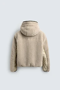 COMBINATION FAUX SHEARLING JACKET