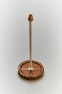 IRON AND WOOD KITCHEN ROLL HOLDER