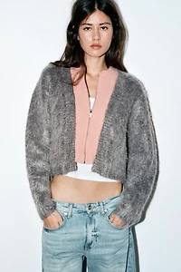 CARDIGAN EFFET DOUBLE MAILLE