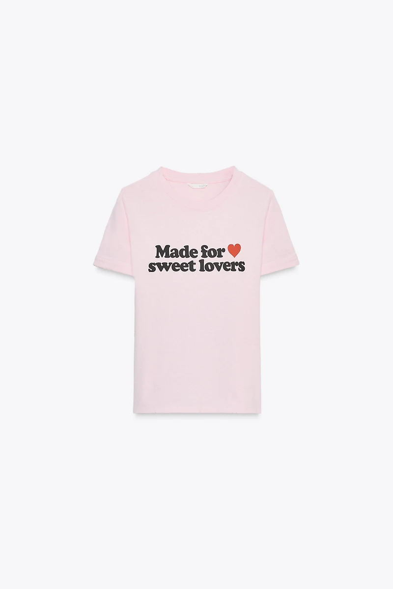 COTTON T-SHIRT WITH TEXT AND RIPS