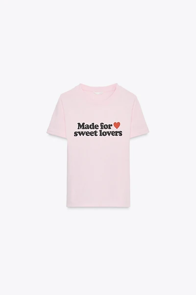 COTTON T-SHIRT WITH TEXT AND RIPS