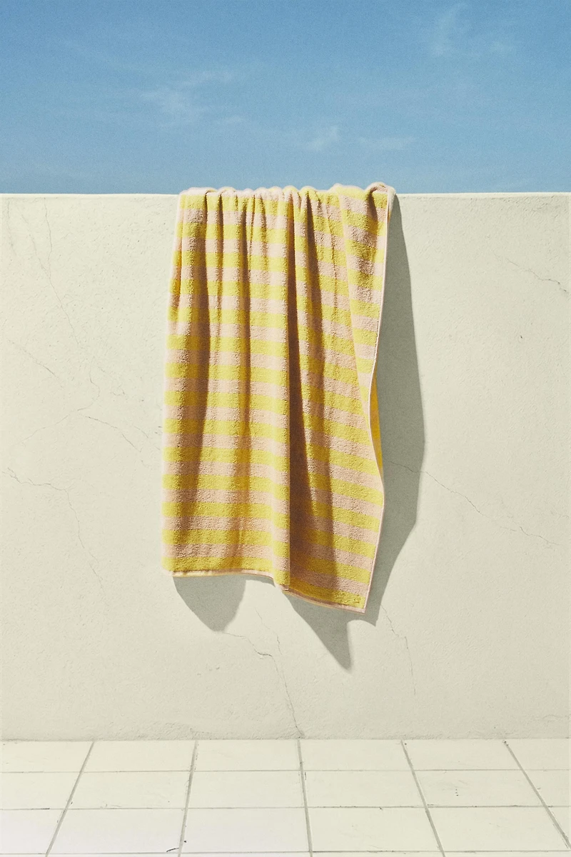 SERVIETTE PLAGE ENFANT COTON RAYURES
