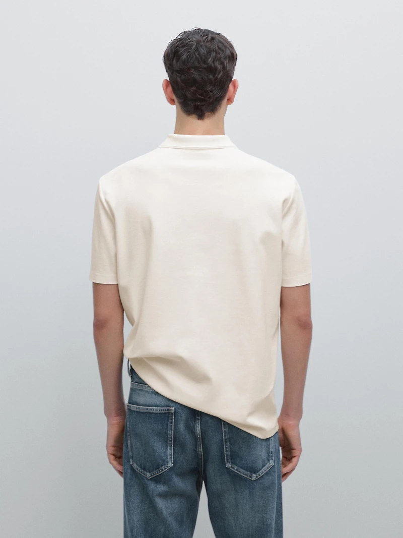 100% cotton textured knit polo shirt