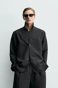 SURCHEMISE FLUIDE EN JACQUARD À RAYURES