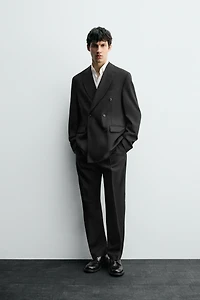 100% WOOL DOUBLE BREASTED SUIT BLAZER