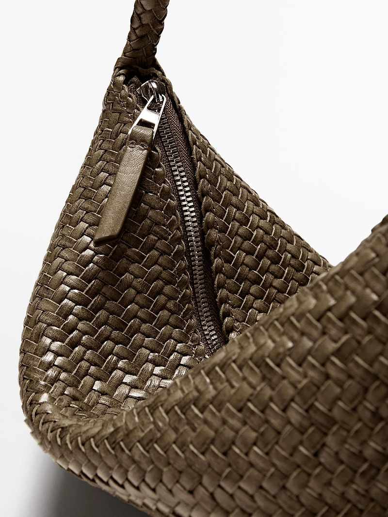 Petit sac  porté épaule en cuir tressé