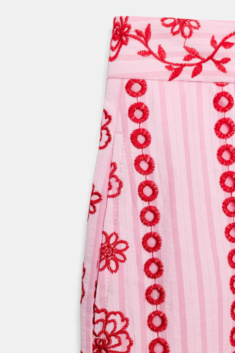 PANTS WITH OPENWORK EMBROIDERY