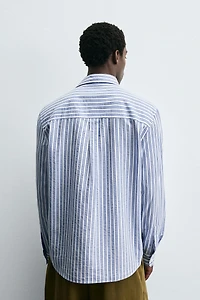 CHEMISE RAYURES EFFET FROISSÉ